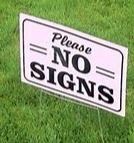 No campaign signs