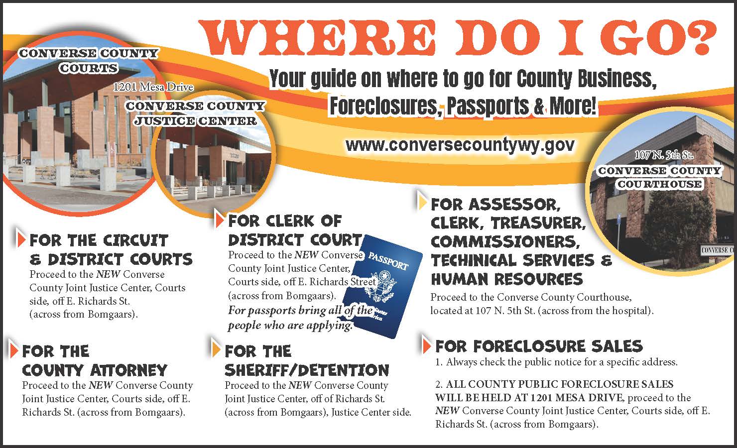 Listing of where to go for Converse County Business